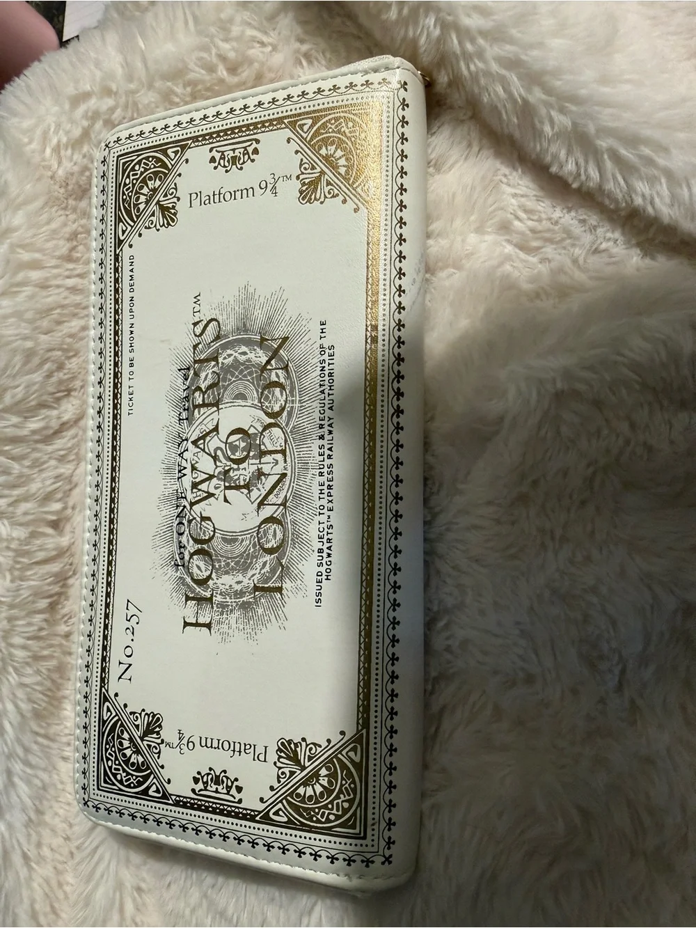 Universal Studios White and Gold 'Hogwarts to London' Statement Clutch Wallet